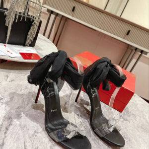 Christian Louboutin butterfly diamond buckle sandals Color: Black