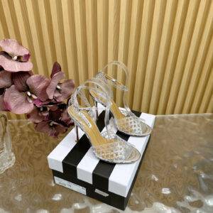 Aquazzura 2025 New Pineapple Women's Flower High Heel Sandals Film hot stamping High heels: 10.5cm