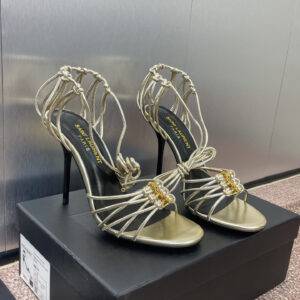 Saint Laurent Paris 2025 Spring Summer New High Heels Slippers Alphabet Logo Hardware Buckle High heels: 9.5cm