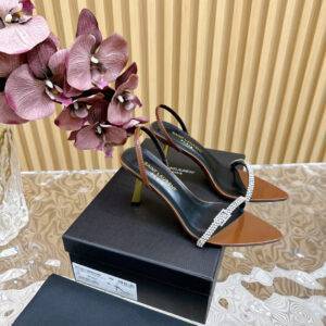 Saint Laurent Debut in Paris Square pointed open heel high heels High heels: 7cm