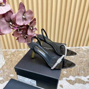 Saint Laurent Debut in Paris Square pointed open heel high heels High heels: 7cm