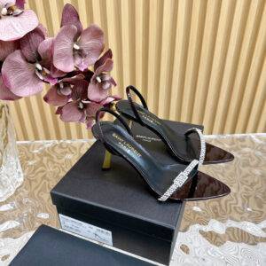 Saint Laurent Debut in Paris Square pointed open heel high heels High heels: 7cm