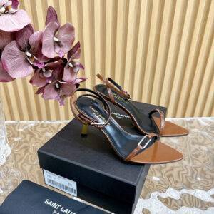 Saint Laurent Debut in Paris Square pointed open heel high heels High heels: 7cm