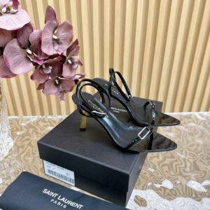 Saint Laurent Debut in Paris Square pointed open heel high heels High heels: 7cm