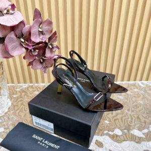 Saint Laurent Debut in Paris Square pointed open heel high heels High heels: 7cm