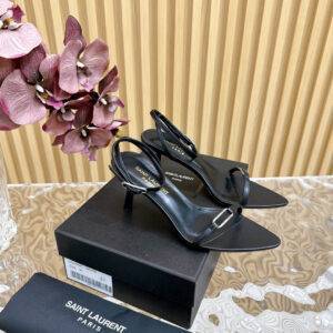 Saint Laurent Debut in Paris Square pointed open heel high heels High heels: 7cm