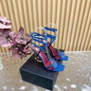 Saint Laurent 2025 early spring new metal letter logo high-heeled sandals High heels: 10.5cm