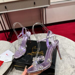 Crystal Diamond Sandals Part of the Maison Christian Louboutin Wedding Capsule, 10cm Color: Purple