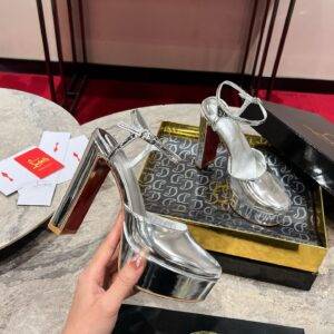 Christian Louboutin Maison Lou Pump high heels 13cm silvery avant-garde design red sole