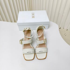 Dior Dway 2025 Spring Summer Latest High Heels, Embroidered Color blocked Roman Sandals, High Heels: 7.5cm/9.5cm