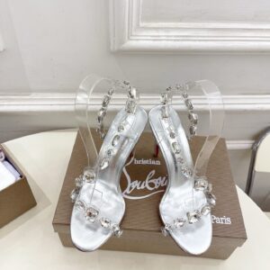 Christian Louboutin 2025 Latest JUST JEWEL Transparent band crystal diamond high-heeled sandals series High heels: 10.5cm
