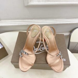 Christian Louboutin 2025 Latest JUST JEWEL Silk Crystal Diamond High Heel Sandals Series High heels: 10.5cm