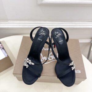 Christian Louboutin 2025 Latest JUST JEWEL Silk Crystal Diamond High Heel Sandals Series High heels: 10.5cm