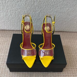 Saint Laurent New YSL Saint Laurent crystal wedge pointed sandals High heels: 9cm