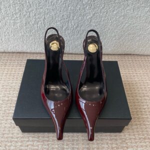 Saint Laurent New YSL Saint Laurent crystal wedge pointed sandals single shoe High heels: 9cm