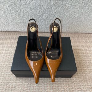 Saint Laurent New YSL Saint Laurent crystal wedge pointed sandals single shoe High heels: 9cm