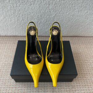 Saint Laurent New YSL Saint Laurent crystal wedge pointed sandals single shoe High heels: 9cm