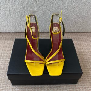 Saint Laurent New YSL Saint Laurent Metal Plated Heel Pointed Sandals High heels: 9cm