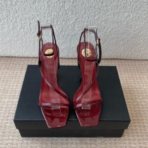 Saint Laurent New YSL Saint Laurent Metal Plated Heel Pointed Sandals High heels: 9cm